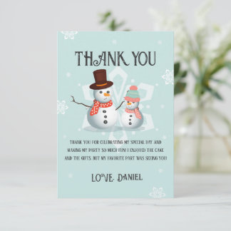 Oh Was Für Einen Spaß Schneemann Geburtstag Dankeskarte