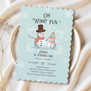 Oh Was Für Einen Spaß Schneemann Geburtstag Einladung
