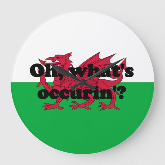 "Oh, was ist denn da?" Große Wanduhr (Vorderseite)