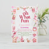 oh was lustiges Mädchen Weihnachten Geburtstag Ein Einladung (Stehend Vorderseite)