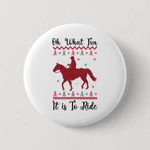 Oh, was macht es für einen Spaß, das Pferd-Weihnac Button