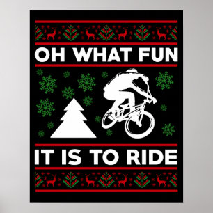 Oh, was macht es für einen Spaß, Fahrrad zu Weihna Poster
