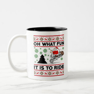 Oh, was macht es für einen Spaß, Santa Motocross D Zweifarbige Tasse