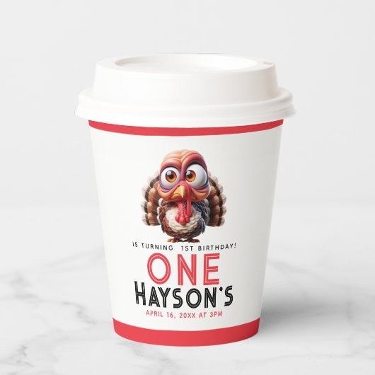 Oh, was macht Spaß Karikaturen Türkei 1. Geburtsta Pappbecher (Vorderseite)