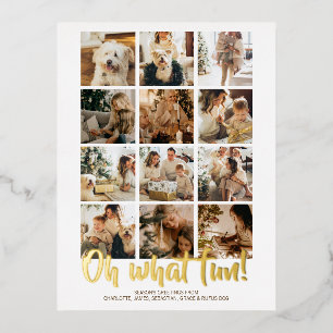 Oh, was Spaß 12 Foto Weihnachten Folien Feiertagspostkarte