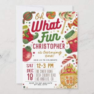 Oh, was Spaß 1. Geburtstag Weihnachten Einladung