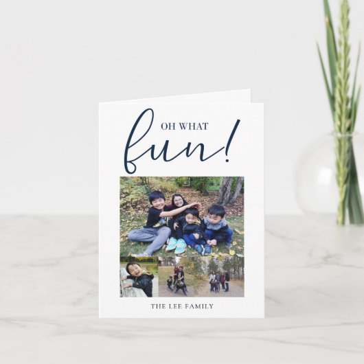 Oh, was Spaß 4 Foto Collage Navy Blue Weihnachten (Vorderseite)