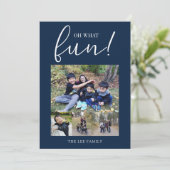 Oh, was Spaß 5 Foto Collage Navy Blue Weihnachten (Stehend Vorderseite)