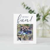 Oh, was Spaß 5 Foto Collage Navy Blue Weihnachten (Stehend Vorderseite)