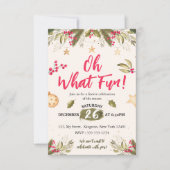 Oh, was Spaß! Aquarell und Natur Weihnachten Party Einladung (Vorderseite)