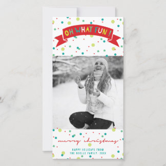 Oh, was Spaß Banner farbenfrohe Confetti Dots Foto Feiertagskarte