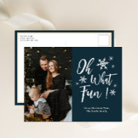 Oh, was Spaß Blue Calligraphy Snowflakes Foto