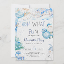 Oh, was Spaß Blue Weihnachten Party Einladung