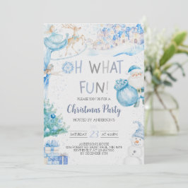 Oh, was Spaß Blue Weihnachten Party Einladung