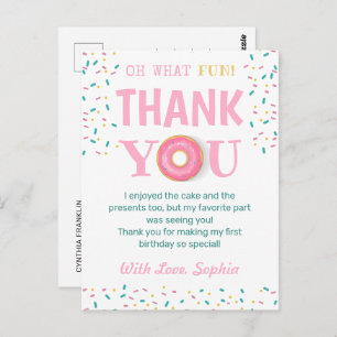 Oh, was Spaß Donut Geburtstagsparty Danke Postkarte