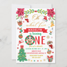 Oh, was Spaß, ein Weihnachtsgeburtstag zu sein Einladung