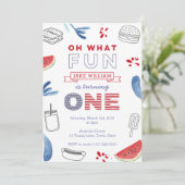 Oh, was Spaß, einer zu sein, Red White Blue 1. Geb Einladung (Stehend Vorderseite)