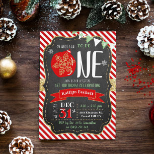 Oh, was Spaß, eins zu sein! Weihnachten 1. Geburts Einladung