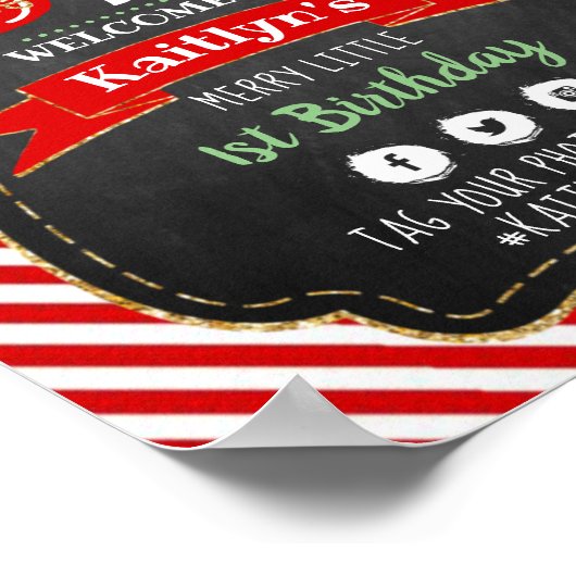 Oh, was Spaß, eins zu sein! Weihnachten 1. Geburts Poster (Ecke)