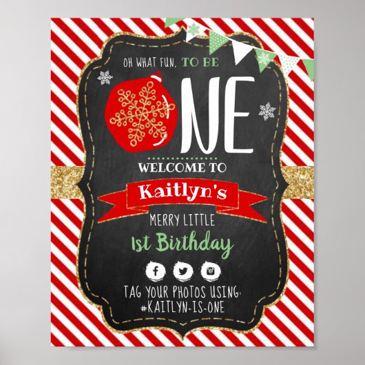 Oh, was Spaß, eins zu sein! Weihnachten 1. Geburts Poster (Vorne)