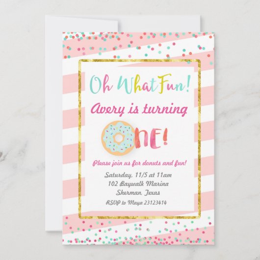 Oh, was Spaß Erste Geburtstagseinladung Einladung (Vorderseite)