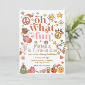 Oh, was Spaß ersten Geburtstag Groovy Einladung (Stehend Vorderseite)