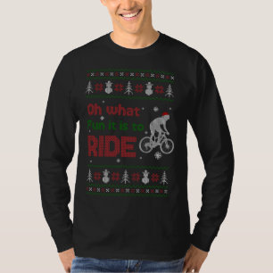 Oh, was Spaß es ist, Fahrrad fahren Ugly Weihnacht T-Shirt