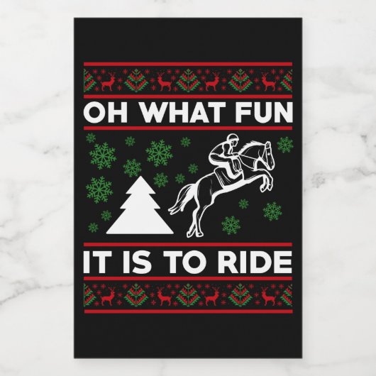 Oh, was Spaß es ist, Pferd zu reiten, hässlich Wei Weinetikett (Einzelnes Label)