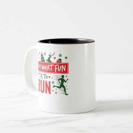 Oh, was Spaß es macht, den Weihnachtsläufer zu lau Zweifarbige Tasse (Vorderseite Links)