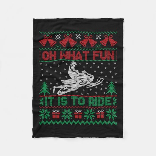 Oh, was Spaß es macht, mit Snowmobile hässlich Chr Fleecedecke (Vorderseite)