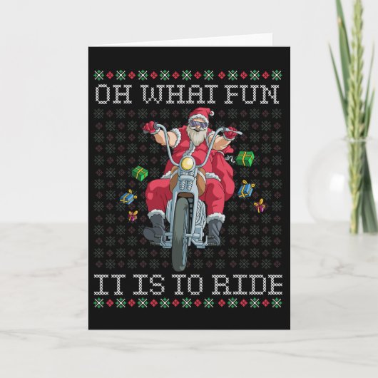 Oh, was Spaß es macht Motorrad Weihnachtsgif zu fa Karte (Vorderseite)