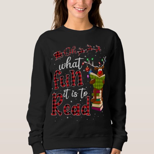 Oh, was Spaß es macht Weihnachten Niedlichen Renti Sweatshirt (Vorderseite)