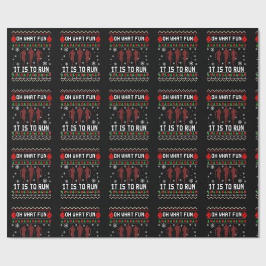 Oh, was Spaß es macht, Weihnachtsgeschenke für Run Geschenkpapier (Flach)