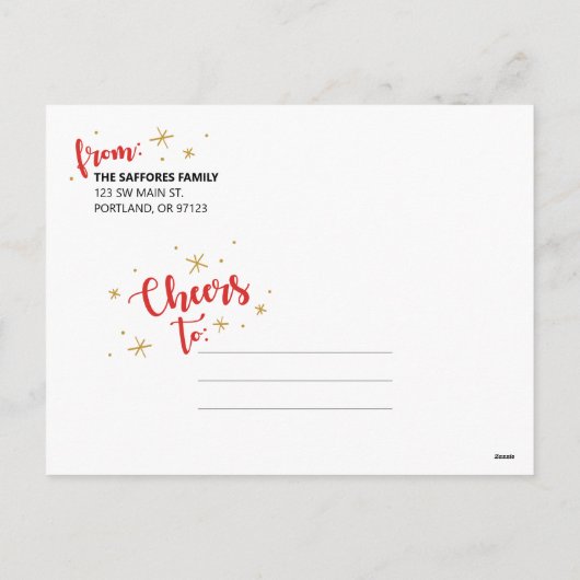 Oh, was Spaß Familienweihnachtsfest Foto Postkarte (Rückseite)