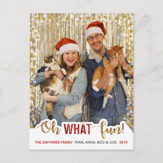 Oh, was Spaß Familienweihnachtsfest Foto Postkarte (Vorderseite)