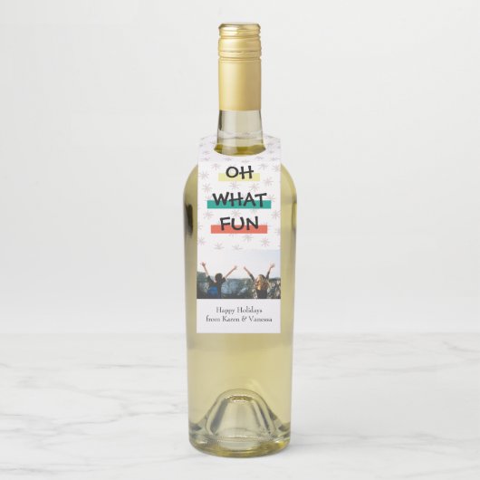 Oh, was Spaß Farbe Block Weihnachten Foto Flaschenanhänger (Auf Flasche)