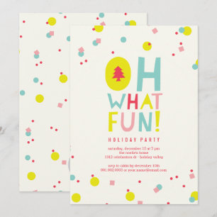 Oh, was Spaß farbenfrohe Confetti Feiertag einlade Einladung