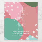 Oh, was Spaß farbenfrohe Mod Abstrakt Weihnachten Weinetikett (Einzelnes Label)