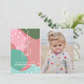 Oh, was Spaß farbenfrohe Mod Abstrakte Weihnachtsk Einladung (Stehend Vorderseite)