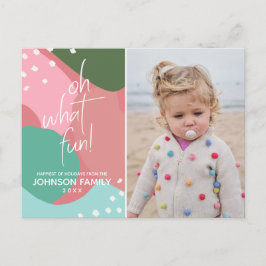 Oh, was Spaß farbenfrohe Mod Weihnachten Foto Postkarte