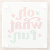 Oh, was Spaß - Feiertage-Typografie Glasuntersetzer (Rückseite)