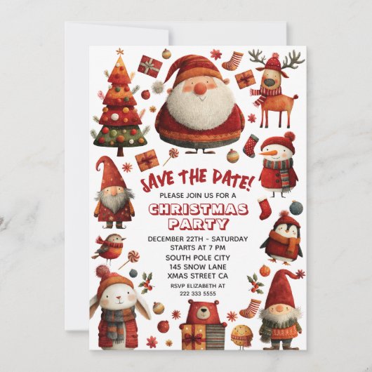 OH Was Spaß festliche Erwachsene Weihnachten Party Save The Date (Vorderseite)