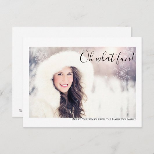 Oh, was Spaß Foto frohe Weihnachten Personalisiert Postkarte (Vorne/Hinten)