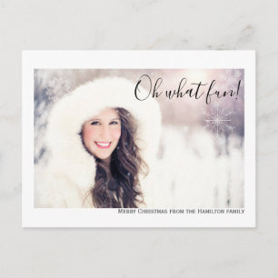 Oh, was Spaß Foto frohe Weihnachten Personalisiert Postkarte