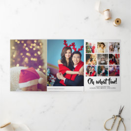 Oh, was Spaß Foto Personalisiert Weihnachten Dreifach Gefaltete Urlaubskarte