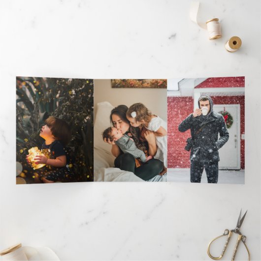 Oh, was Spaß Foto Personalisiert Weihnachten Dreifach Gefaltete Urlaubskarte (Innenseite)