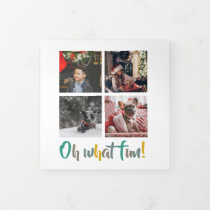 Oh, was Spaß Foto Personalisiert Weihnachten Dreifach Gefaltete Urlaubskarte