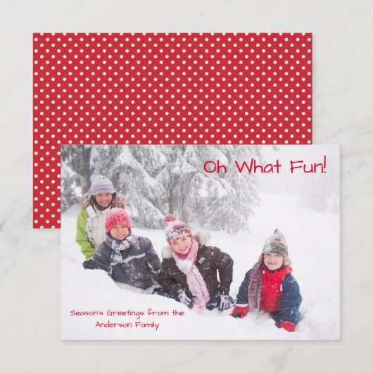 Oh, was Spaß Foto Red Dots - 3x5 Weihnachtskarte Einladung (Vorne/Hinten)