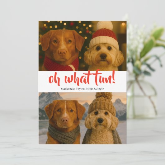 Oh, was Spaß Foto Weihnachten Personalisiert (Stehend Vorderseite)
