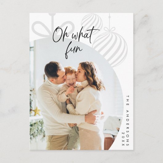 Oh, was Spaß, Foto, Weihnachtsgrüße Postkarte (Vorderseite)